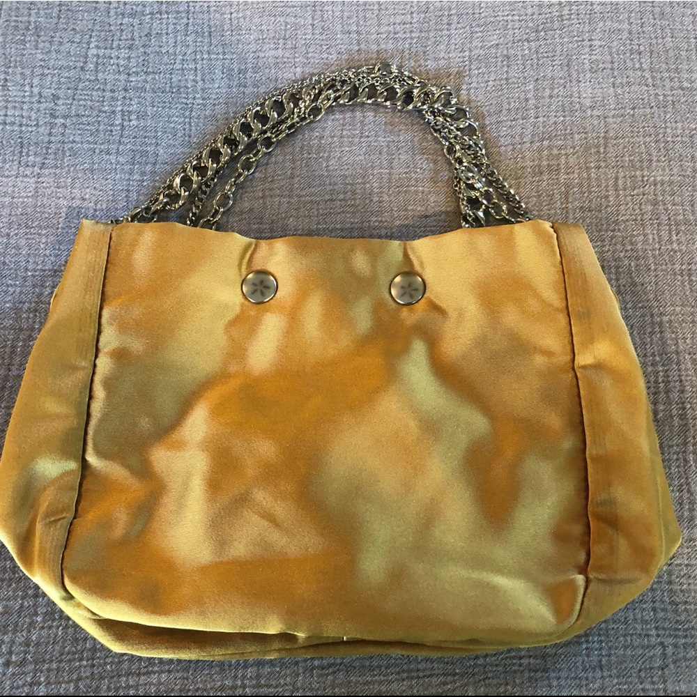 Desmo Satin Evening Bag, made in Italy- NWOT, Antique Gold